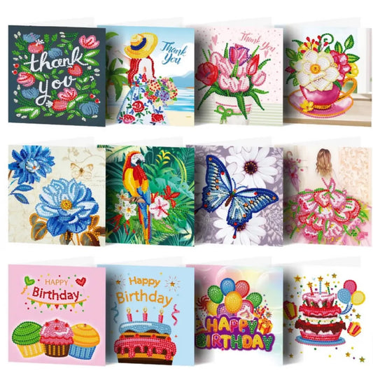Diamond Painting Wenskaarten set - 6 Luxe Kaarten met Uilenontwerp - Hobby Store Diamond Painting Wenskaarten set - 6 Luxe Kaarten met Uilenontwerp - Hobby Store